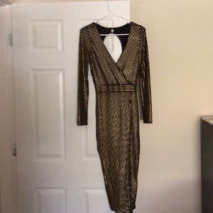 Gold Midi Dress